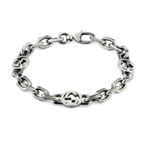 gucci con due gi bracciale vintage anni 80 24kt pitonato|Gucci Bracciale rigido con GG Running e diamanti.